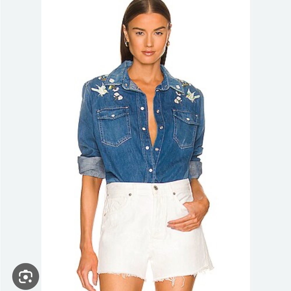 7 FOR ALL MANKIND Classic denim Shirt in 70s Blue